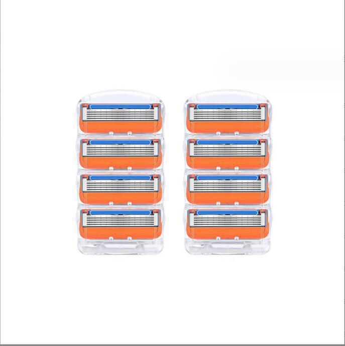 5-Blade Manual Razor with Universal Cartridge - Orange and Blue