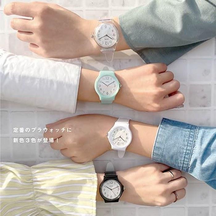 J-AXIS Pastel Color Watch Simple Easy-to-Read Plastic Case Round Lightweight Matching Pair Children Student TCG73 Unisex Clear One Size