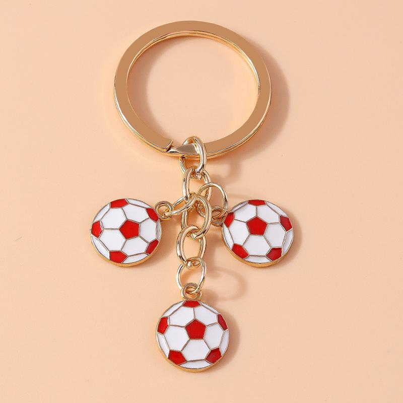 Fashion Enamel Soccer Football Keychain Men Women Key Ring Pendant for Car Key Holder Girls Handbag Decor DIY Jewelry Gift