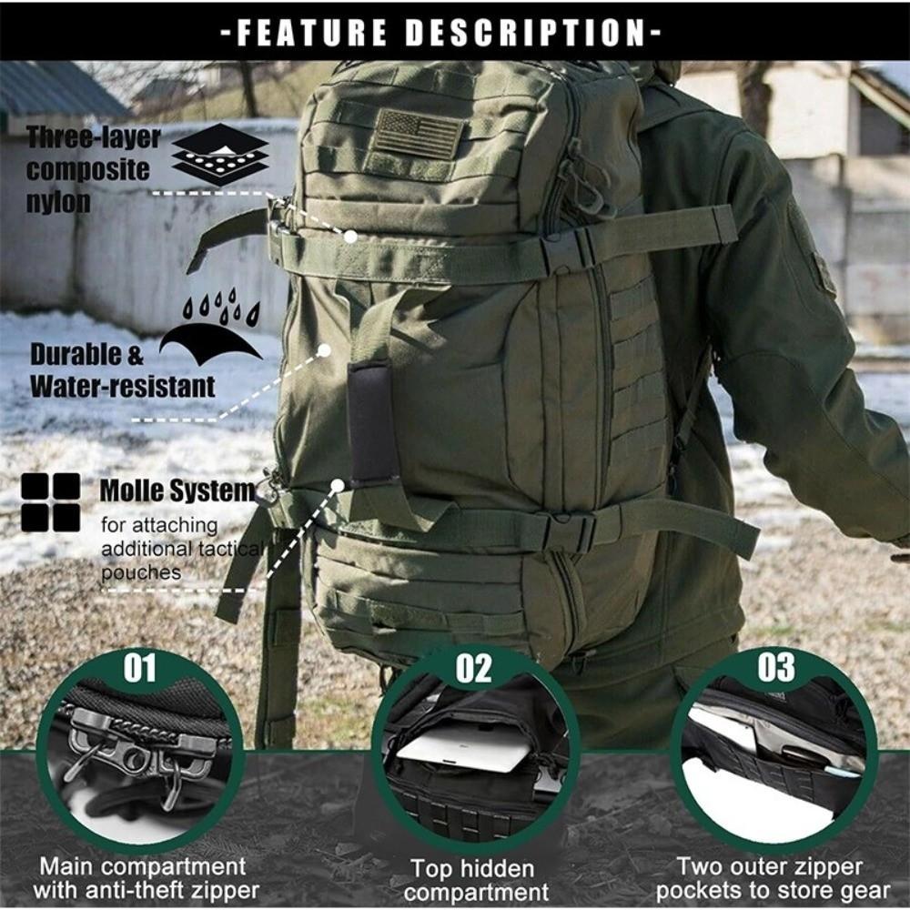 45L Duffle Bags Large Capacity Mountaineering Backpack Durable Gym Bag  Outdoor Travel