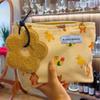 Ins Flat Top Bag Large Capacity Makeup Bag Cute Cartoon Bear Cosmetic Bag  Girly