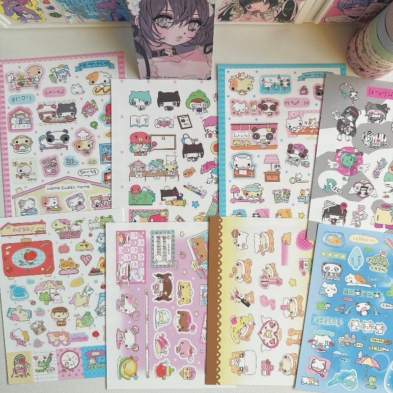 Korean Cute Cartoon Animal Stickers INS Style DIY Scrapbook Sticker Set for Journal Diary Decoration