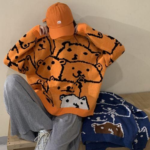

Осенне-зимний свитер Lazy Wind Bear Sweater для женщин, свободная куртка-пуловер XL