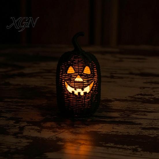 Seasonal Home Display Handwoven Pumpkin Basket with Witch Hat Lid, Rustic Wicker Trick Gothic Table Centerpiece or Treat Bucket for Indoor Outdoor