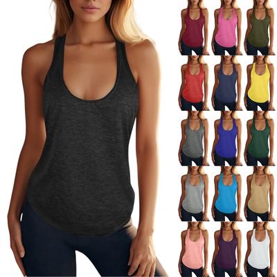 Haut de gilet exposé pour femme, tendance et décontracté, sans manches, de couleur unie, pour le sport, le fitness et le yoga