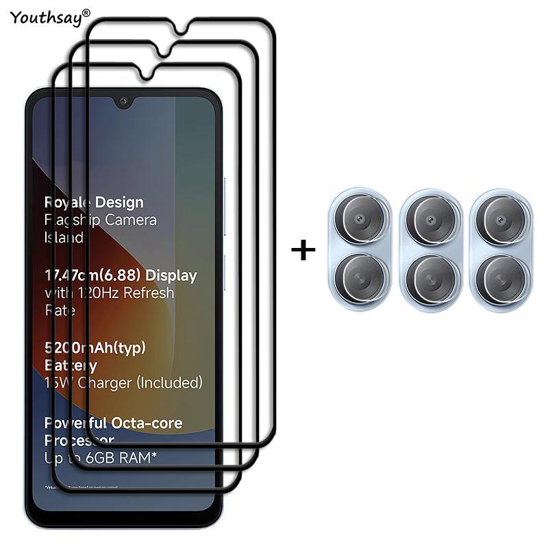 6in1 Glass For Poco C81x Full Cover Tempered Glass Xiaomi Poco C81x Screen Protector HD Protective Phone Lens Film For Poco C81x