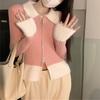Sweater jacket women's autumn and winter new slim-fitting and thin design sense inside with short knitted cardigan top outside