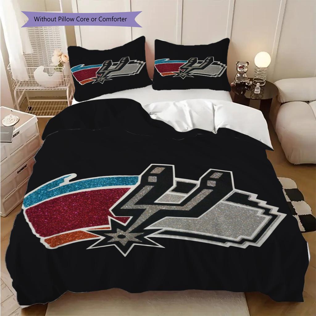 Vibrant Austin Spurs Logo Bedding(1 * duvet cover + 2 * pillowcase, without core)Duvet cover and pillowcase Christmas birthday gift