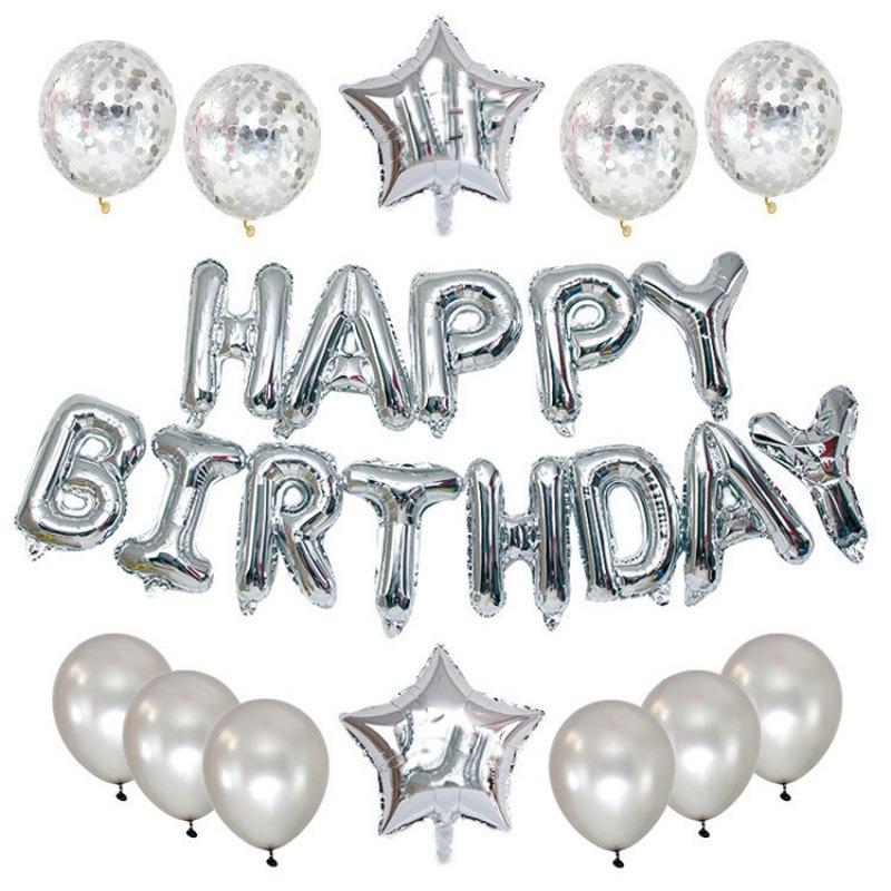 Birthday Aluminum Film Balloon Set Alphanumeric Balloon Set Birthday Party Background Decoration