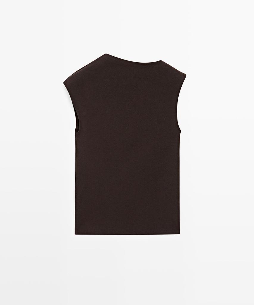 Masimodutti Asymmetrical Brooch Detail Top
