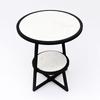 2 Tier Round Marble Table With Iron Base