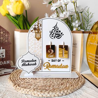 Akrylový ramadánový odpočítávací kalendář Dárky Den ramadánu Kalendář se základnou nahrazující čísla Ramadán Mubarak Islám Adventní den