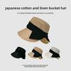 Linen Summer Cotton Fisherman Hat With Bow Decoration For Daily Wear Outdoor