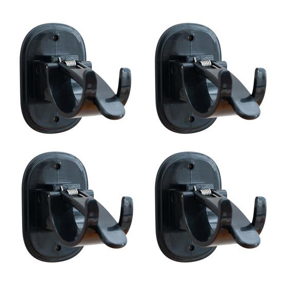 

4 шт. Крючки для карнизов. Два способа установки. Самоклеящиеся, без продавливания. Противоскользящие. Штамповка по стенам с гвоздями. Большая несущая способность. чёрный