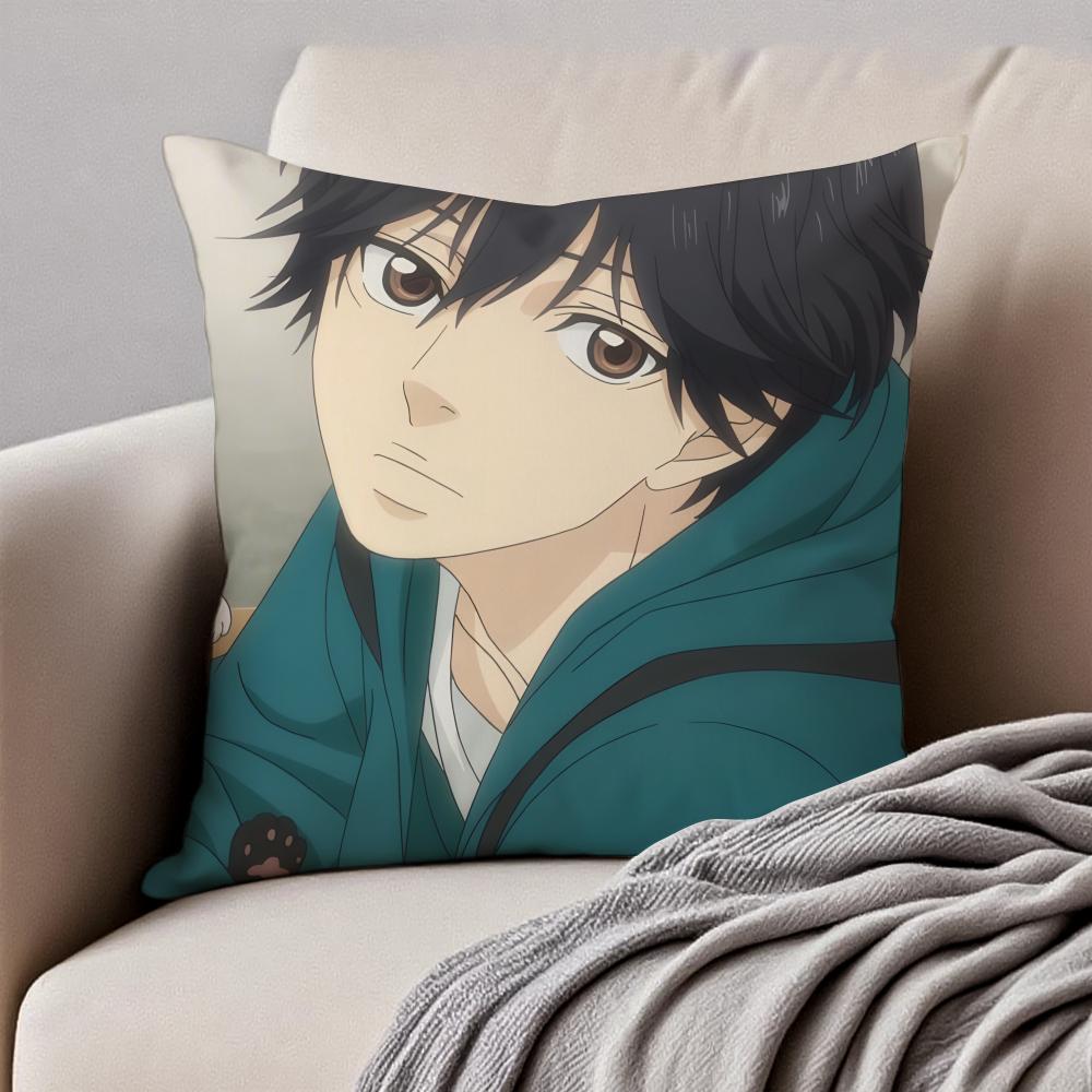 Fashion Warm Daily A-Ao Haru Rides Cushion Cover Pillowcase Anti-Dustmite Invisible Zipper Short Plush Sofa Cushion