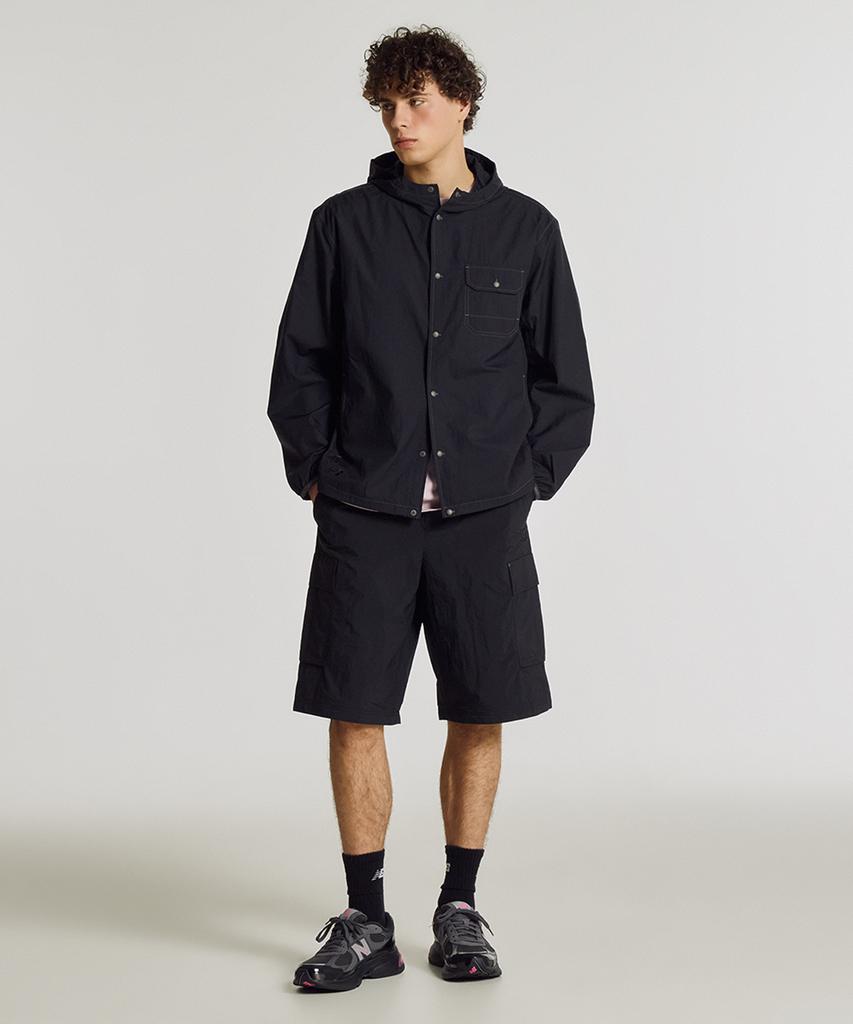 Nyuballanseu Nbnvg21513 / Uni Frozen Cotton-Like Cargo Knee-Length Bermuda Shorts (Black)