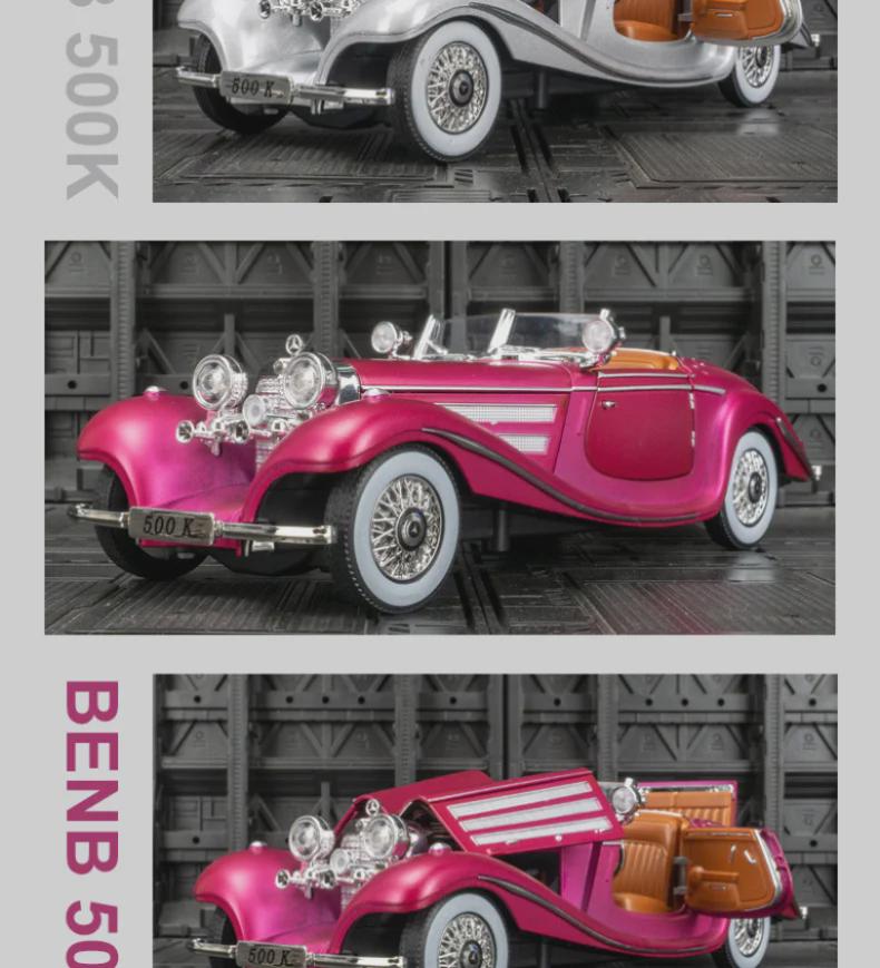 Jinlifang 1901-350 Legierung Retro Klassisches Automodell mit Sound & Licht