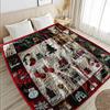 Christmas Elements Snowman Tree Gift Print Throw Blanket Soft Lightweight Blanket For Bed Couch Sofa Living Room Travel Blankets