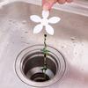 Pipe Unclogger Disposable Flower Decor Drain Strainer with Chain Anti Clog Hair Catcher Sink Tub Shower Kitchen Drain Cleaner