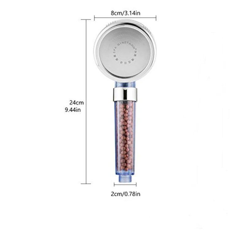 3 Fuctions Circular SPA Filter Hand Hold Shower Head Rainfall Water Saving Bathroom Accessories Filterate High Pressure Shower Nozzle