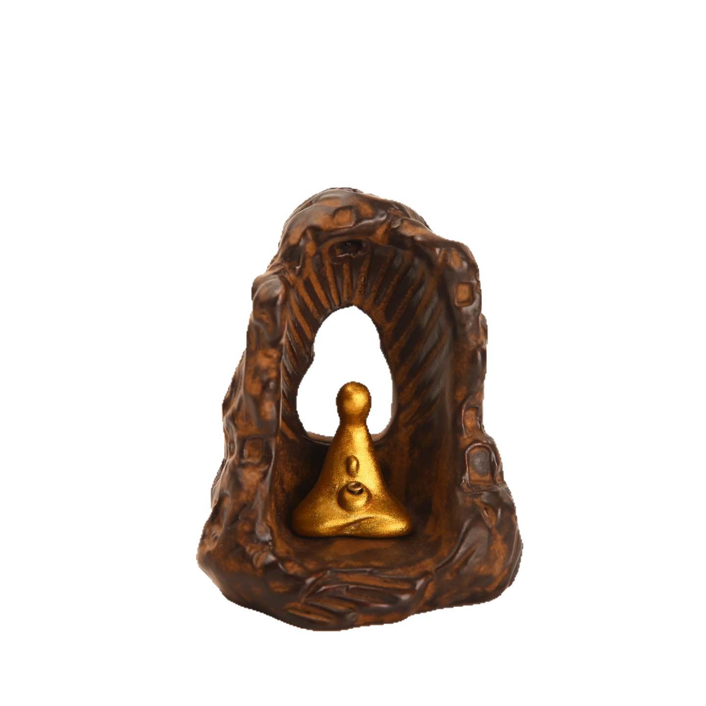 

Retro Guochao Dunhuang Buddha Incense Holder: Creative Handmade Sandalwood Base for Home or Tea Ceremony Decor.