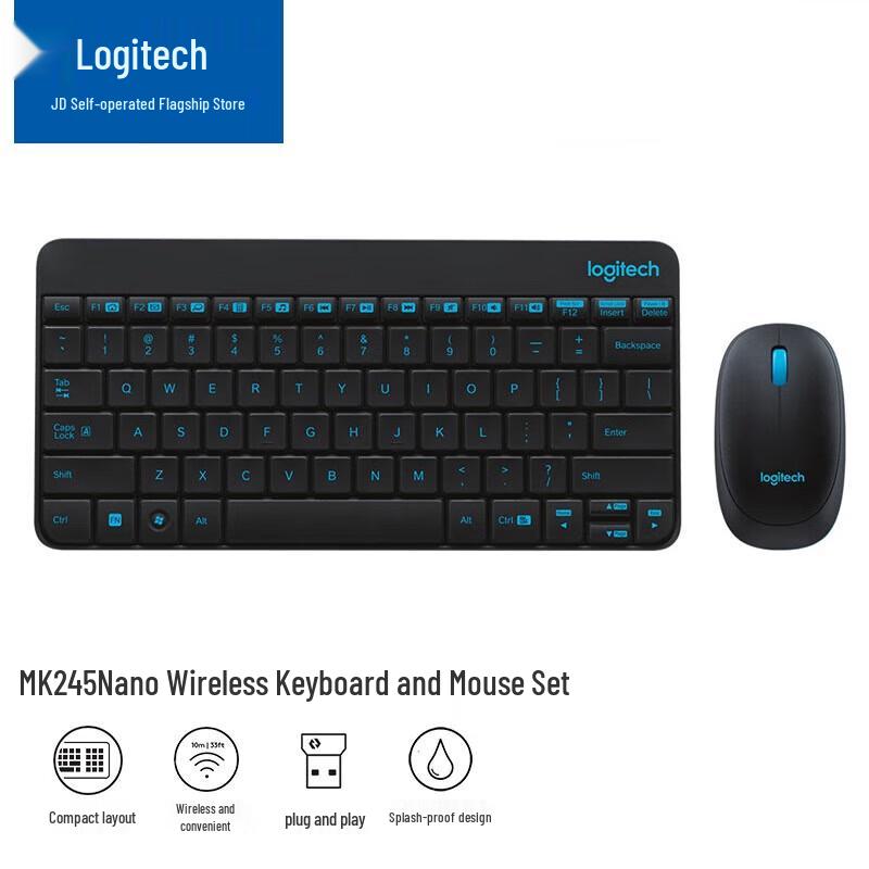 Logitech MK245 Nano Compact Wireless Keyboard and Mouse Combo