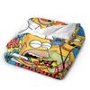 Dynamic Anime Family Vivid Portrait Flannel Blanket The Simpsoned Soft Durable Throw Blanket for Living Room Bedspread Bed Cover