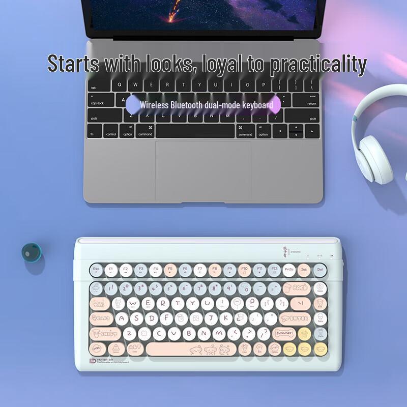 Fude K8880T Wireless Bluetooth Tri-Mode Mini Keyboard
