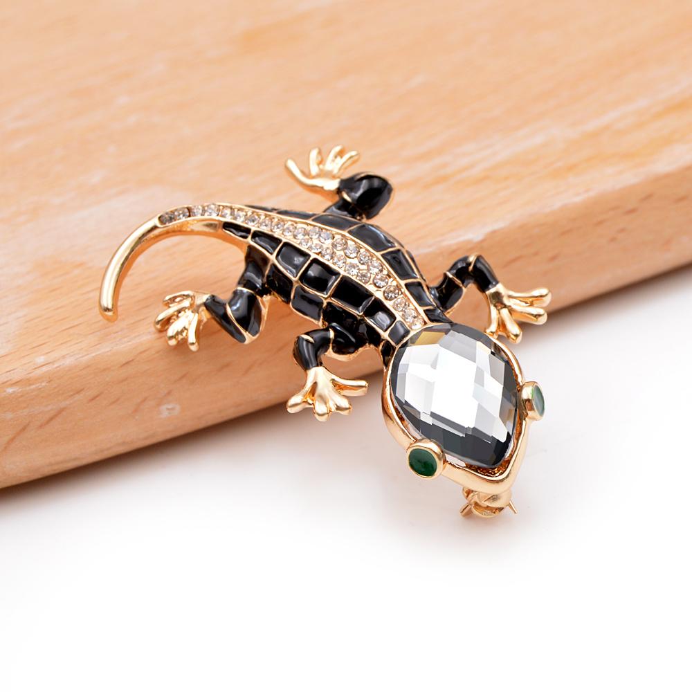 Crystalline Lizard Brooches Adorable Fashionable Stylish Animal Pins Summer For Women Shining Jewelry Kids Accessories Good Present GiftCute Jewelry