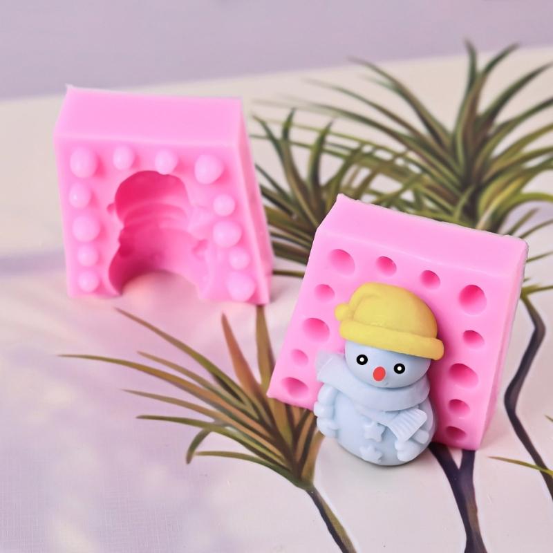 Vánoční formičky na svíčky a mýdlo ve tvaru sněhuláka, Vánoční dárek, Domácí dekorace, Sádrové ozdoby