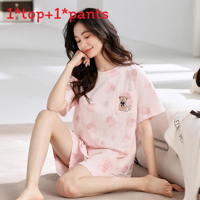 Casual Cotton Shorts And Shirt Set For Women Summer Lounge Sleepwear Comfortable And Breathable