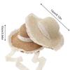Women Wide Brim Summer Hat Portable Design Elegant Straw Hats Lace Hollow Straw Hat for Travel Holiday Beach Playing
