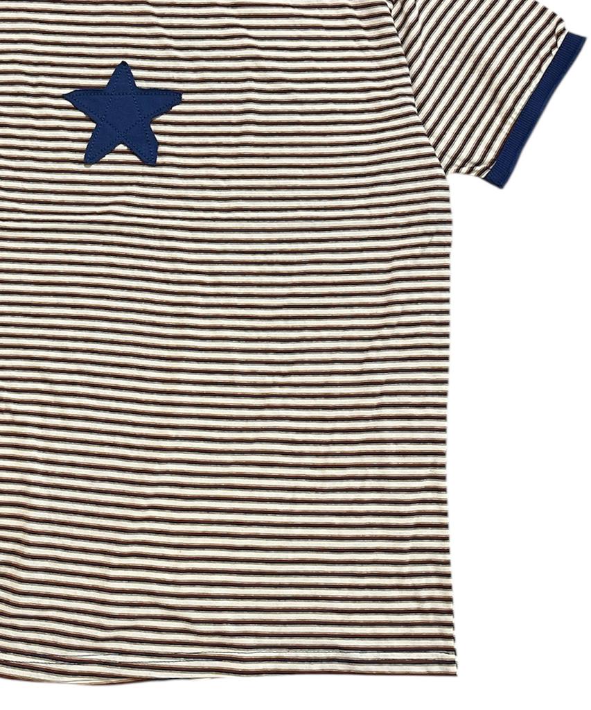 SK8ER ROCK Star Stripe Ringer T-Shirt ((Dark Blue))