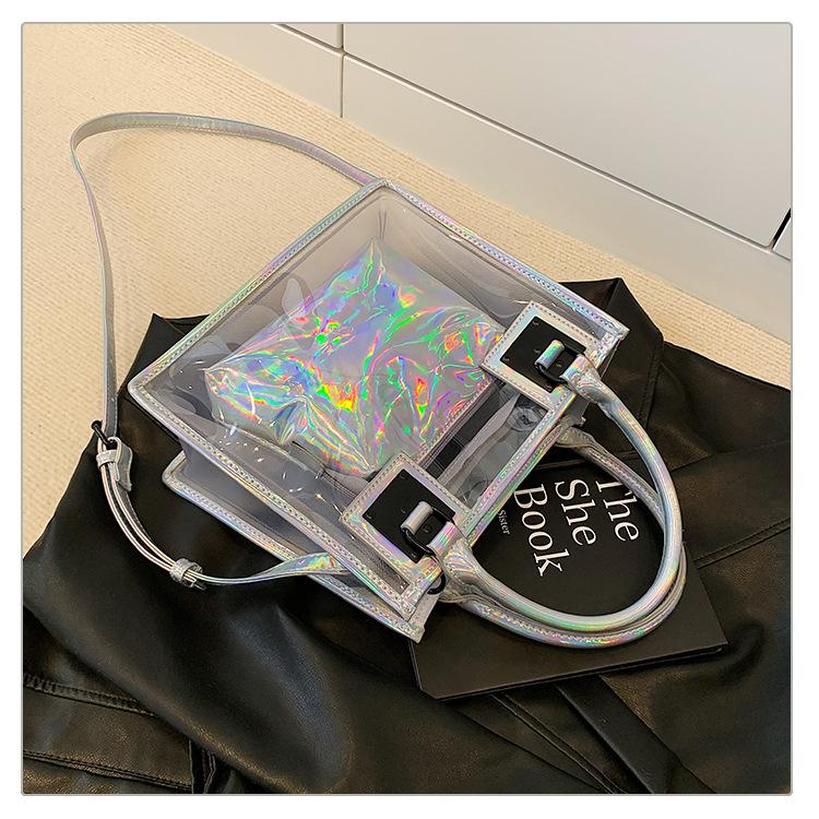 New Fashionable One-shoulder Crossbody Small Square Bag, Summer Transparent Women's Bag, Child and Mother Bag