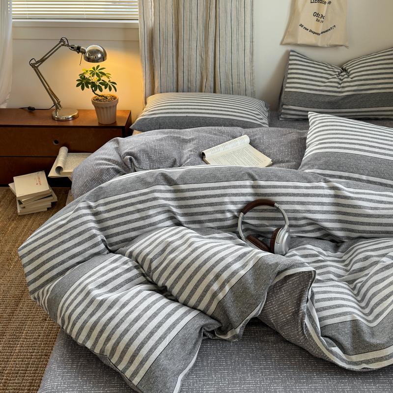 

100% Cotton Plaid Style Duvet Cover Set with 2 Pillowcases - Soft & Breathable Bedding Set, Hypoallergenic, Easy Care 150x200cm(59x79 in)