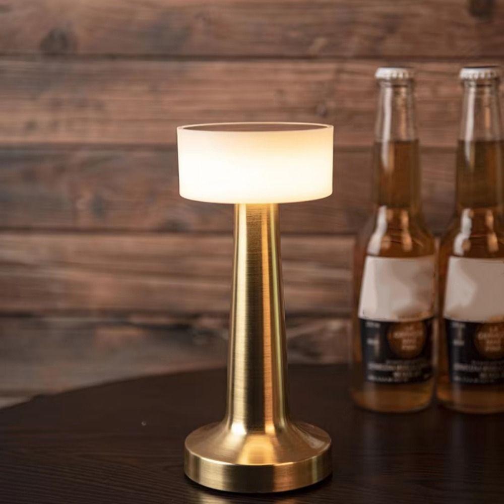 Dimmable Retro Table Lamp Cordless Bedside Ambient Lights Rechargeable Desk Light Hotel Decor