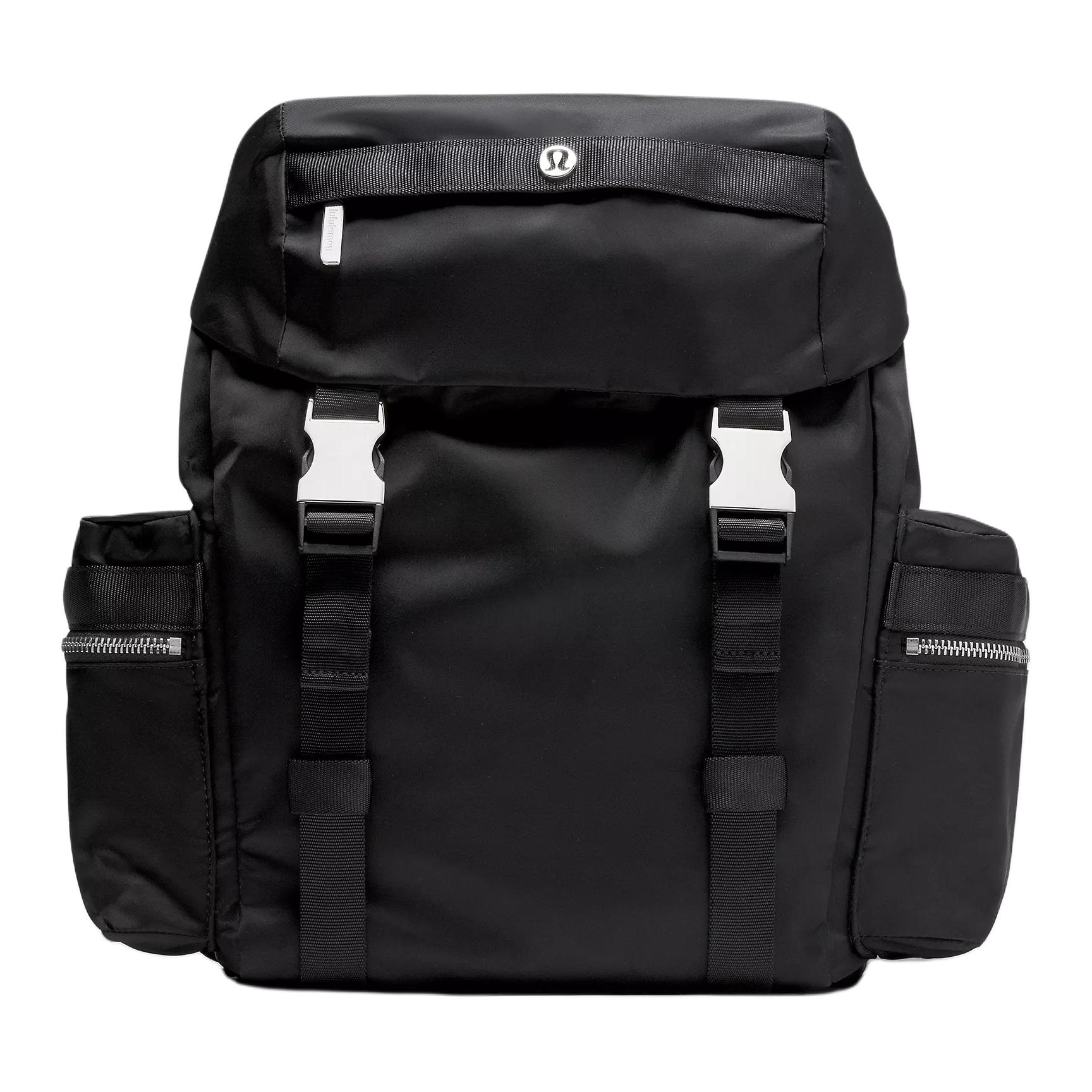 Lululemon Wunderlust 14L Versatile Lightweight Nylon Mini Backpack Women backpack Black LU9COIS-0001 Black & Silver Metal