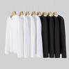 Men's T Shirt Cotton Long-sleeved Round-collar Solid-color Men T-shirt for Male Man Tops Tshirt Tees