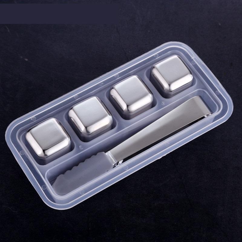 4/6/8 Stück Edelstahl Eiswürfel Set Wiederverwendbare Kühlsteine für Whiskey Wein Weinkühlwürfel Kühlstein Party Bar Werkzeug