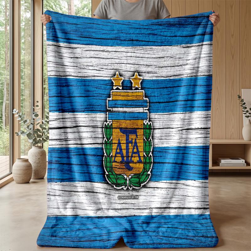 Coperta Tematica Squadra Nazionale di Calcio Argentina Morbida Coperta in Pile di Flanella Calda Leggera Coperta Plaid per Casa Divano Letto