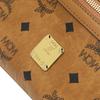 MCM Cognac Visetos Monogram Fanny Pack with Zip Closure & Gold Logo Plate for Daily & Street Style Use