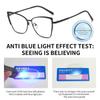 Women Fashion Rhinestone Anti-Blue Light Glasses Eye Care Ultra Light Cat Eye Frame Optical Eyeglasses Office Computer Goggles