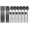 24Pcs Mint Gold Dinnerware Set Knife Fork Coffee Spoon Cutlery Western Stainless Steel Tableware Flatware Kiechen Silverware