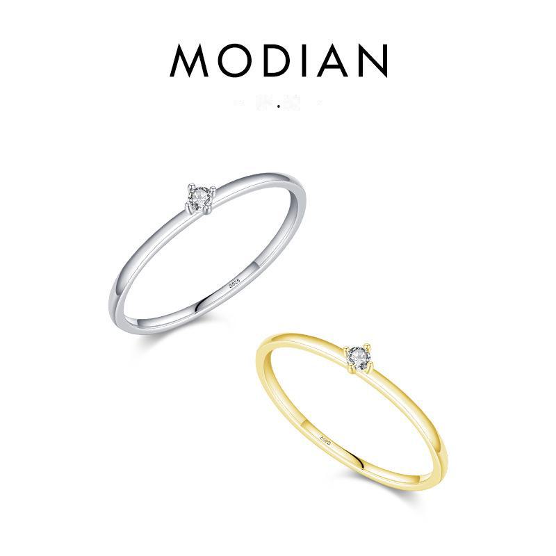 Modian S925 Sterling Silver Adjustable Moissanite Ring for Women - Niche Design, No Fading, Trendy New Style