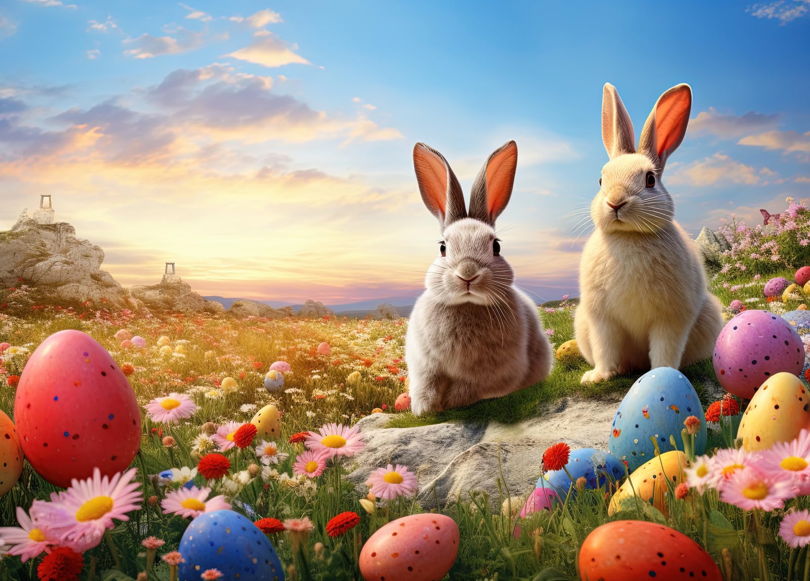 

Bullglesup Adult Jigsaw Puzzle, 1000 Pieces, Rabbit - Back Printed for Perfect Fit and Dust-Free Design, Home Decor Challenge Gift Toy for Men,