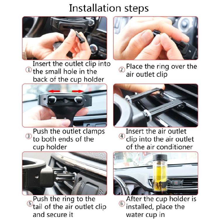 Universal Car Drink Cup Holder Air Vent Outlet Stand Water Bottle Mount Bracket