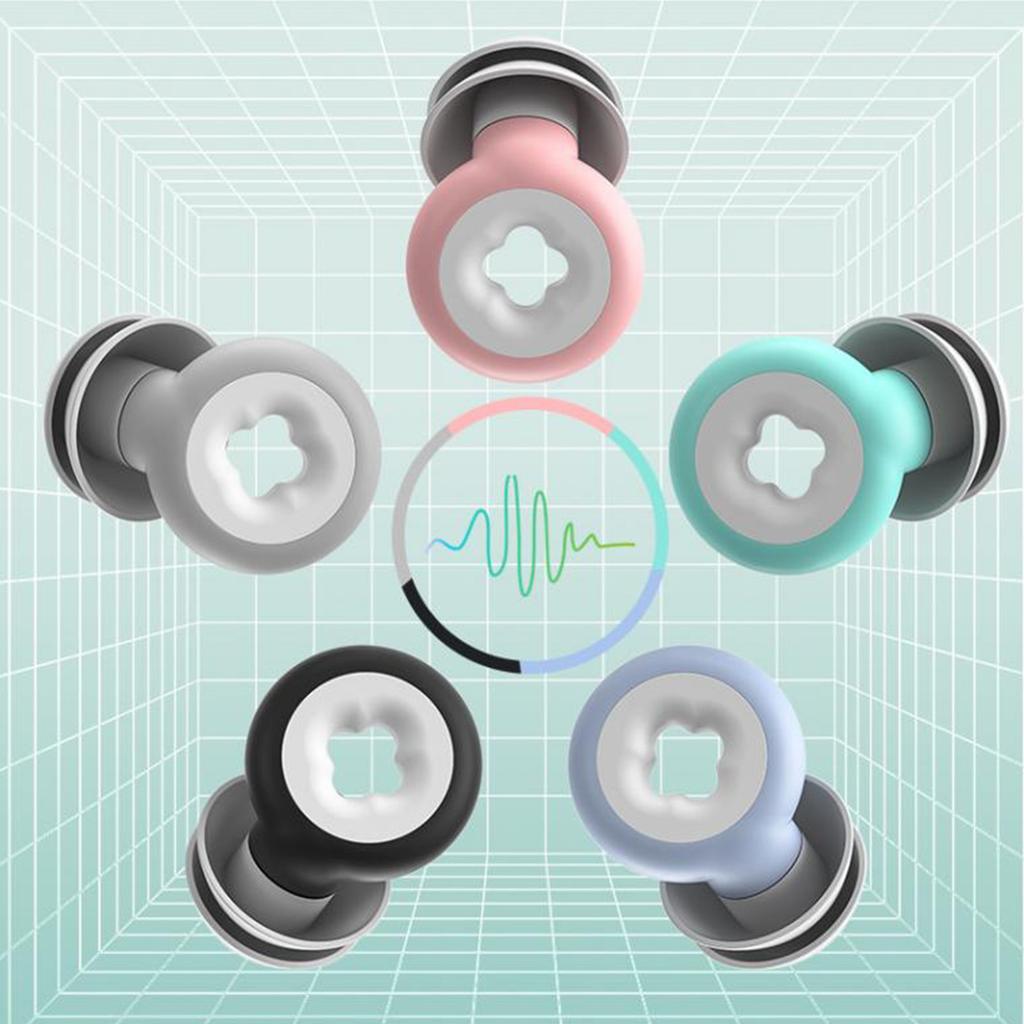 Noise Cancelling Ear Plug Silicone Reusable Portable Sound Blocking Ear Plug for Sleeping Black
