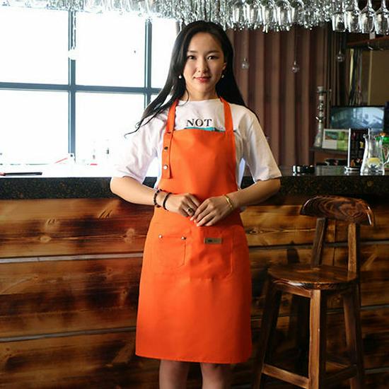 Korean Style Cotton Summer Apron: Oil-Proof, Custom Logo, High-End for Kitchen & Coffee Shops