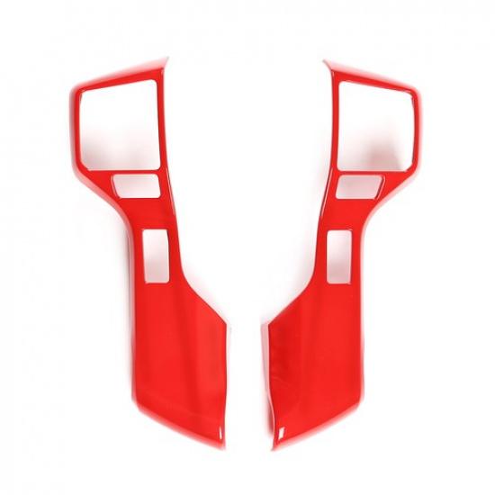 ABS Red Steering Wheel Part Cover Trim Accessories For Toyot-a Tundra 2014-