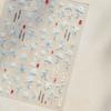 Traditional Chinese Blue White Gold Nail Decal Vintage Qinghua Ceramic Floral 5D Nail Art Sticker Luxury Oriental Manicure Decal
